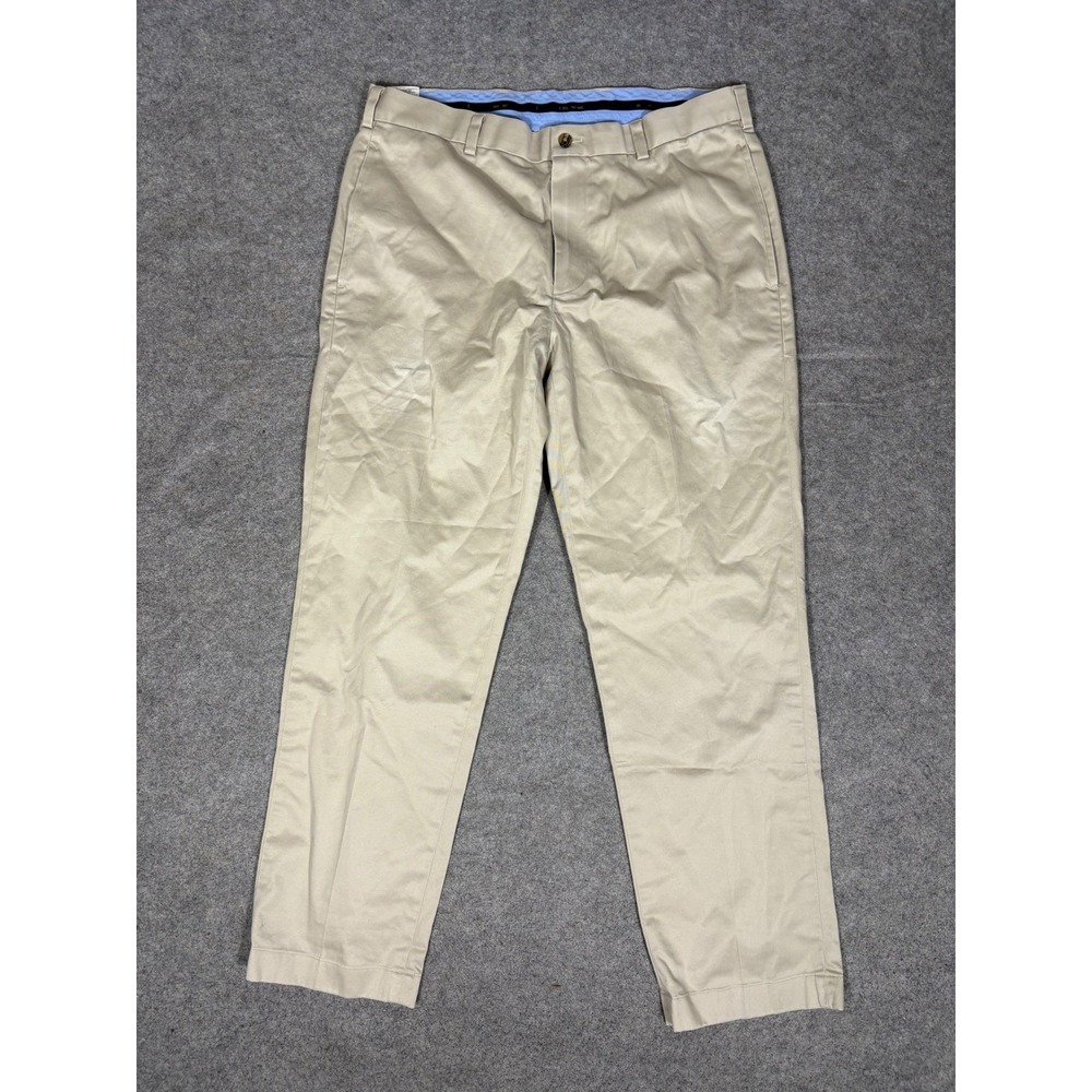 Brooks Brothers Advantage Chino Stretch Pants Clark Fit Khaki Tan Mens 35x30